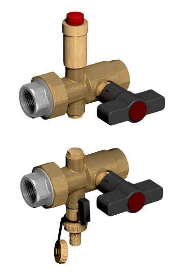 Unit heater shut-off set, straight version