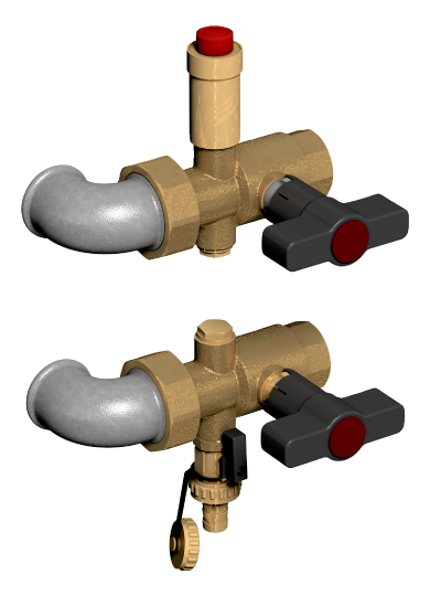 Unit heater shut-off set, angled version