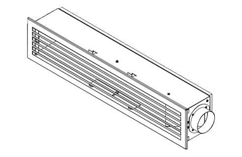 Outlet box with primary air connection spigot and hotel opening